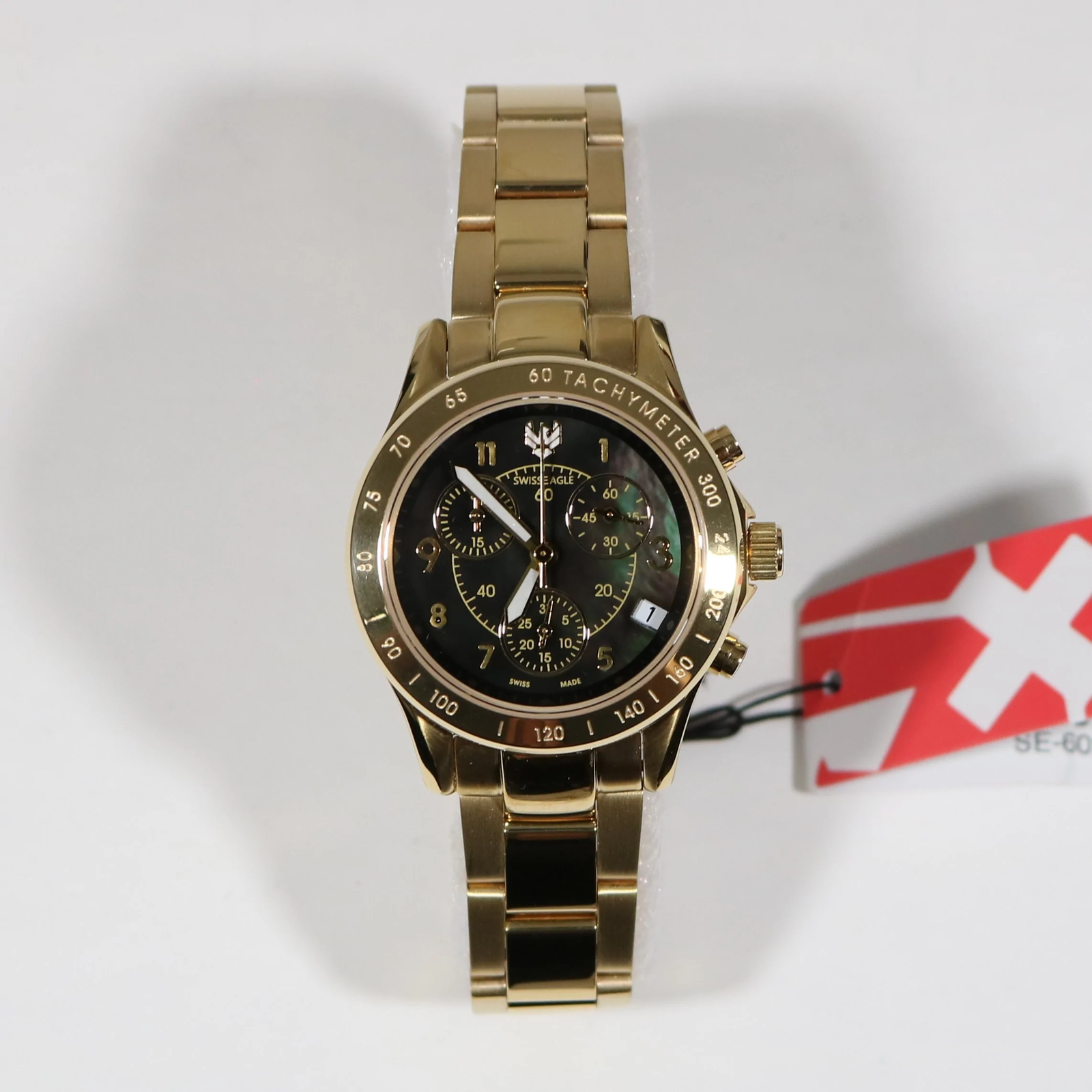 Swiss Eagle Talon Women's  Gold Tone Steel Sports Chronograph Watch SE-6026-44