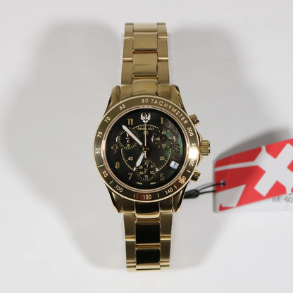 Swiss Eagle Talon Women's  Gold Tone Steel Sports Chronograph Watch SE-6026-44